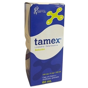 TAMEX (LORATADINA/BETAMESONA) 100MG/5MG FRASCO DE 60 ML