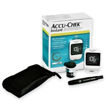 ACCU-CHEK WIRELESS GLUCEMIA MONITORING SYSTEM 1 GAUGE, STRIPS, LANCETS, PUNCTURE DEVICE.