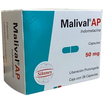 MALIVAL (INDOMETHACIN) 28 CAPSULES 50 MG