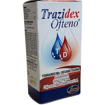 TRAZIDEX OFTENO (TOBRAMYCIN / DEXAMETASONE) DRIPPER 5 ML *THIS PRODUCT IS ONLY AVAILABLE IN MEXICO