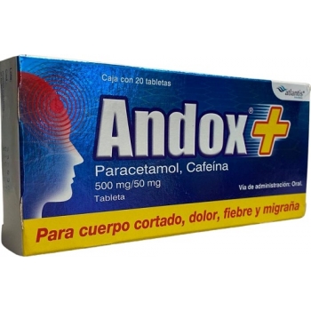 ANDOX (PARACETAMOL, CAFEINA) 500/50 MG  20 TABLETAS