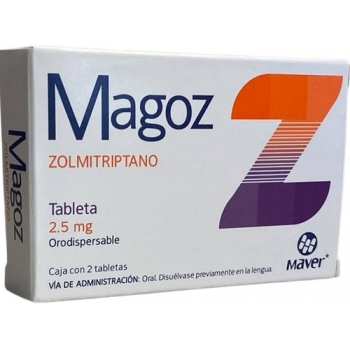 MAGOZ (ZOLMITRIPTANO) 2.5MG 2TABLETAS ORODISPERSABLES