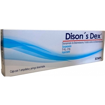 DISON´S DEX (BETAMETASONE DIPROPIONATE, BETAMETASONE SODIUM PHOSPHATE) SUSPENSION 5MG / 2MG