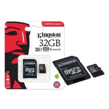 MEMORY MICRO SD/HC 32GB WITH ADAPTER KINGSTON W/PZ