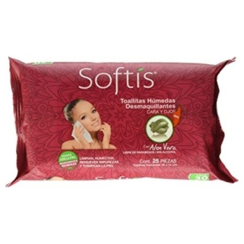 SOFTIS FACE AND EYE MAKEUP REMOVAL TOWELS PACK 25 PCS