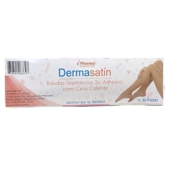 DERMASATIN BANDAS DEPILADORAS S/ADHESIVO P/CERA CALIENTE BOLSA 30PZS