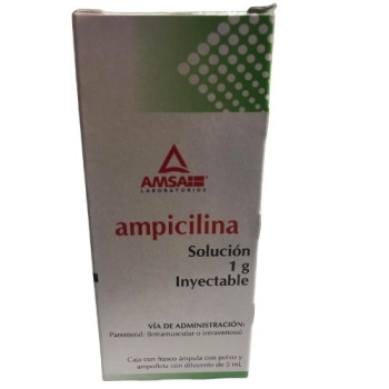 AMPICILINA (Amsa) Sol. Iny. c/1 FCO. AMP. 1 G/5 ML. - This product is available only to customers within Mexico