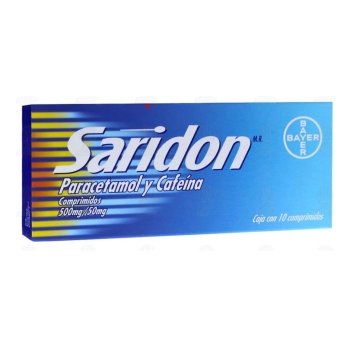 SARIDON (PARACETAMOL, CAFFEINE) 500MG/50MG 10COMPRIMIDOS