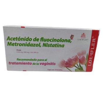 FLUOCINOLONE/METRONIDAZOLE/NYSTATIN 0.5MG/500MG/100.00U OVULES