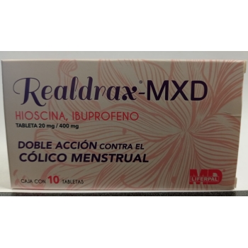 REALDRAX - MXD (HIOSCINA,IBUPROFENO) 20MG/400MG 10 TABLETAS