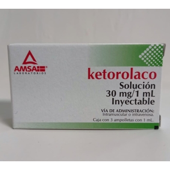 KETOROLACO 30MG/1ML (AMSA) C/3 INJECTABLE SOLUTION *THIS PRODUCT IS ONLY AVAILABLE IN MEXICO