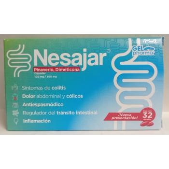 NESAJAR (PINAVERIO/DIMETICONE) 100MG 300MG 32 CAPSULES