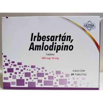 IRBESARTAN, AMLODIPINO 300MG/10MG CON 28 TABLETAS (ULTRA)