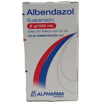 ALBENDAZOLE 2G/100ML ORAL SUSPENSION 20ML (ALPHARMA) *THIS PRODUCT IS ONLY AVAILABLE IN MEXICO