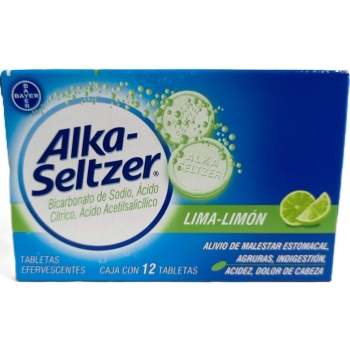 ALKA-SELTZER LIMA-LIMON CON 12 TABLETAS EFERVESCENTES