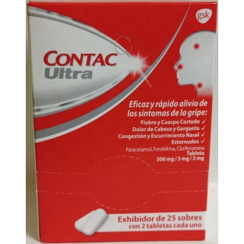 CONTAC ULTRA EXHIBIDOR 25 SOBRES CON 2 TABLETAS