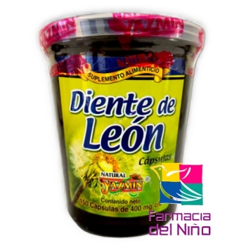 DIENTE DE LEON MANZANILLA TE VERDE + HINOJO (Yazmin) 400MG 150 CAPSULAS