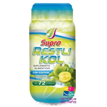 SUPRA RESTLI KOL CON GUAYABA 500MG C/72 CAPSULAS