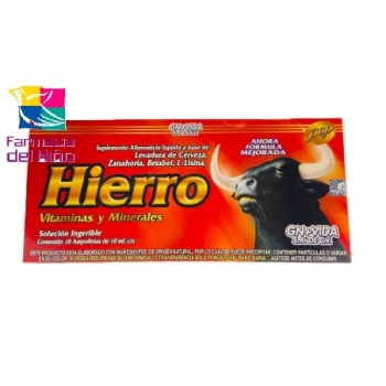 HIERRO VITAMINAS Y MINERALES SOLUCION INGERIBLE (GN+VIDA) 10 AMPOLLETAS