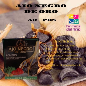 AJO NEGRO DE ORO AO-PRS 2 FRASCOS CON 30 TABLETAS CADA UNO