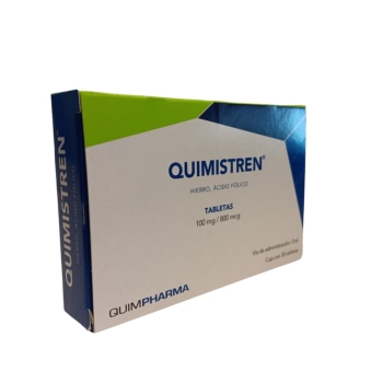 QUIMISTREN 100MG/800MCG (Hierro, Acido Folico) 30 TABLETAS
