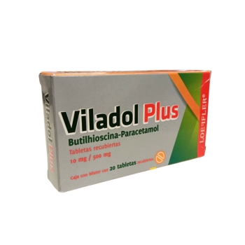 VILADOL-PLUS Butilhioscina ó Hioscina + Paracetamol c/20 TABS. 10/500 MG.