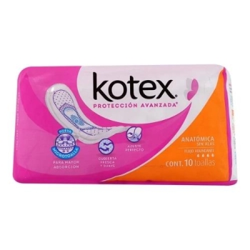 ANATOMICAL KOTEX TOWELS WITHOUT WINGS 10PCS
