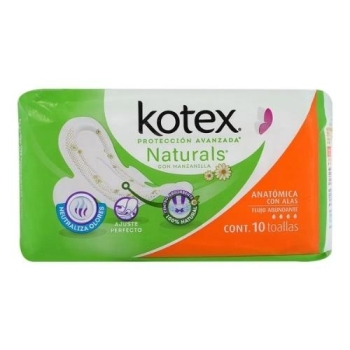 TOALLAS KOTEX ANATOMICA CON ALAS 10PIEZAS