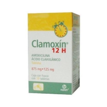 CLAMOXIN (Amoxicillin / clavulanate) 12 H 875/125 MG 10 TAB