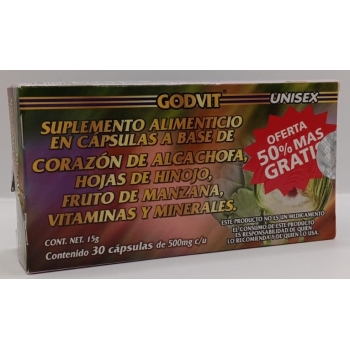 ARTICHOKE, FENNEL, APPLE VITAMIN AND MINERALS 30 CAPSULES