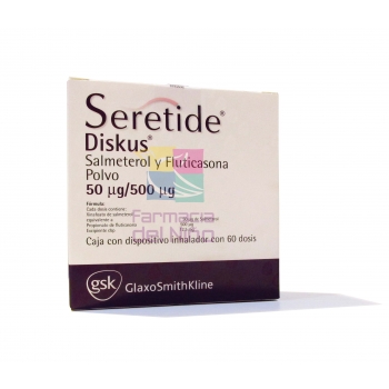 SERETIDE DISKUS (SALMETEROL Y FLUTICASONA) 50/500MG 60DOSIS