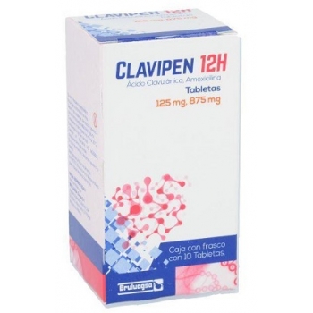 CLAVIPEN 12H 125MG+875MG 10TAB