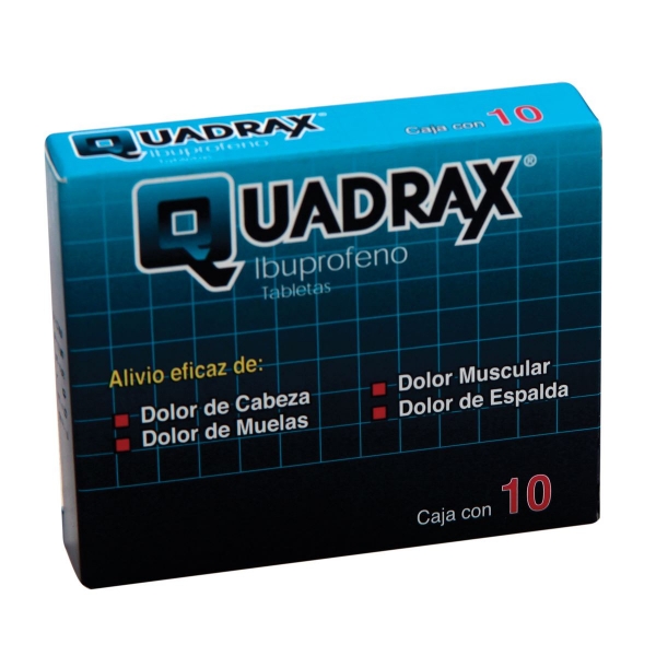 QUADRAX (IBUPROFEN) 200MG 10TAB MEXIPHARMACY PHARMACY ONLINE IN