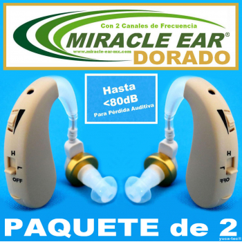 Paquete de 2 MIRACLE EAR® DORADO Aparato Auditivo Con 2 Canales de Frecuencia