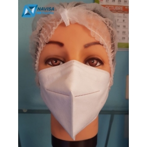 CUBREBOCA PLEGABLE CONTRA PARTICULAS KN95 BLANCO|| CAJA CON 10 PZ.