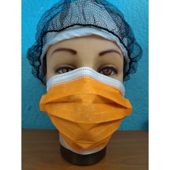 **PROMO A $25.00**  PAQ. C/50 PZ DE CUBREBOCA PLISADO TERMOSELLADO DE 3 CAPAS NARANJA.