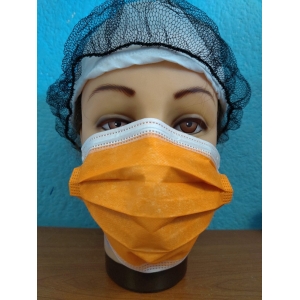 CUBREBOCA PLISADO TERMOSELLADO DE 3 CAPAS NARANJA PAQ. C/50 PZ.